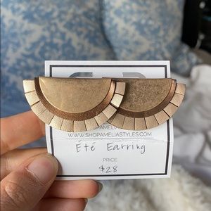 Fun Brass Earrings with Flirty Gold Fringe